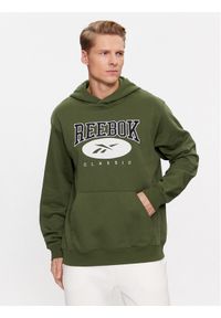 Reebok Bluza Archive Essentials II0689 Zielony Regular Fit. Kolor: zielony. Materiał: syntetyk, bawełna