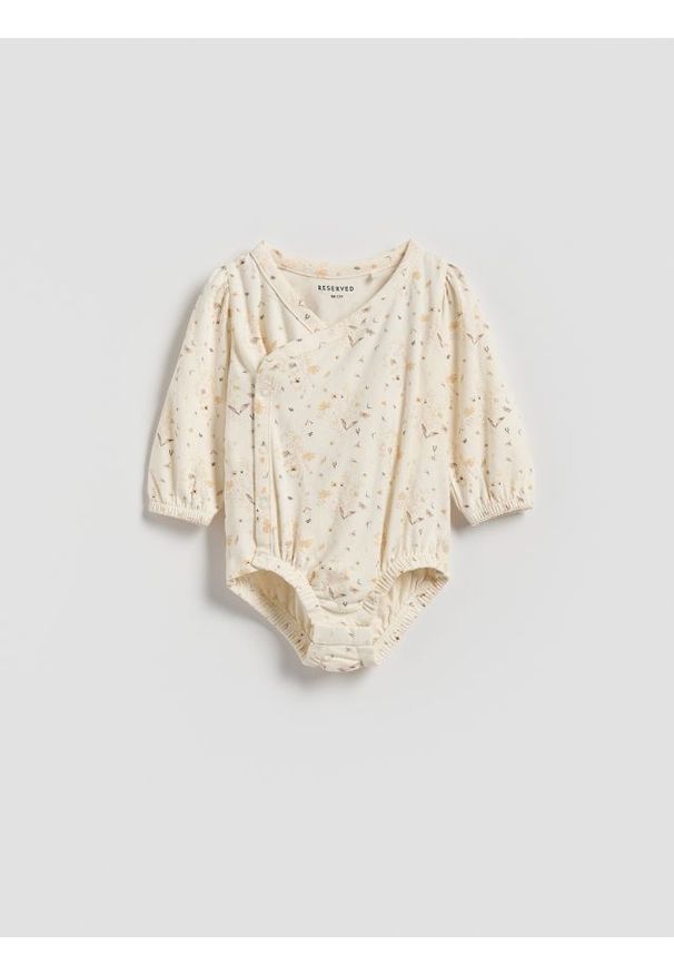 Reserved - Wzorzyste body - złamana biel. Materiał: bawełna, dzianina