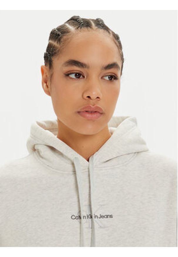 Calvin Klein Jeans Bluza Monologo J20J223536 Szary Regular Fit. Kolor: szary. Materiał: syntetyk, bawełna