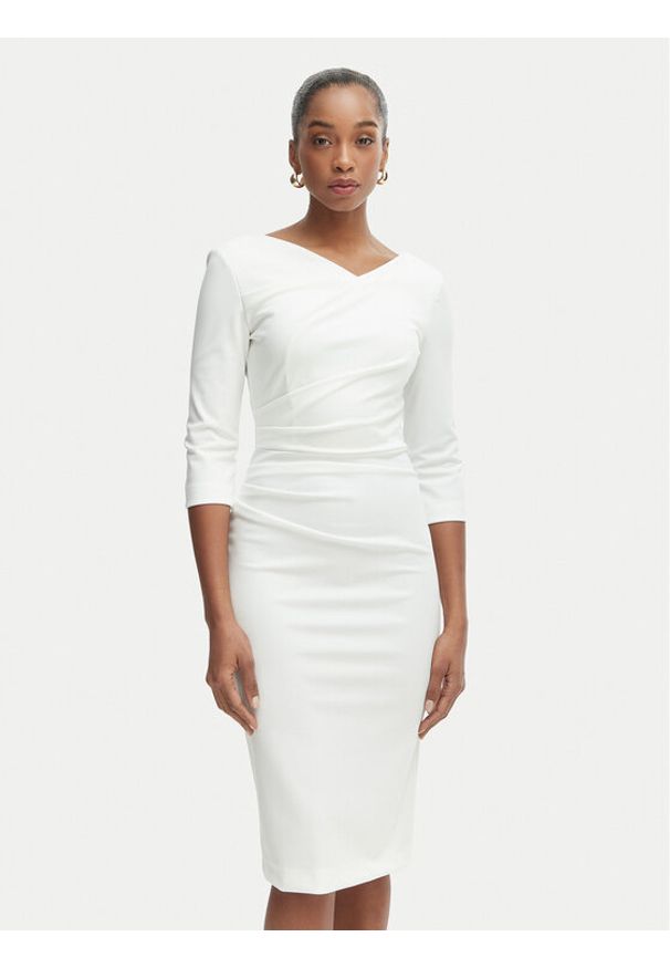 Rinascimento Sukienka koktajlowa CFC0127699003 Biały Slim Fit. Kolor: biały. Materiał: syntetyk. Styl: wizytowy