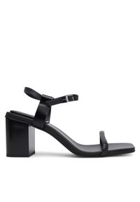 Calvin Klein Sandały Block Heel Sandal 75 Lth HW0HW02650 Czarny. Kolor: czarny. Materiał: skóra