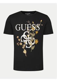 Guess T-Shirt M4GI53 K9RM1 Czarny Slim Fit. Kolor: czarny. Materiał: bawełna