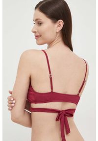 Hollister Co. biustonosz kąpielowy kolor bordowy lekko usztywniona miseczka. Kolor: czerwony #4