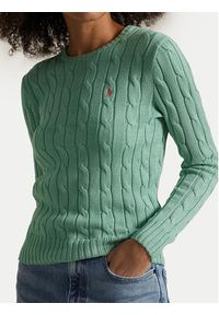 Polo Ralph Lauren Sweter 211891640031 Zielony Slim Fit. Typ kołnierza: polo. Kolor: zielony. Materiał: bawełna