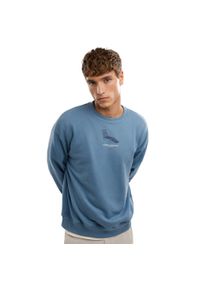 SIROKO - Męska bluza z bawełny organicznej Lifestyle Siroko Summer Blue. Kolor: niebieski. Materiał: bawełna. Długość rękawa: długi rękaw. Długość: długie #1