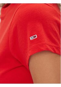 Tommy Jeans T-Shirt Bby Essential Logo DW0DW16435 Czerwony Slim Fit. Kolor: czerwony. Materiał: syntetyk, bawełna #2