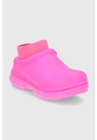 Ugg - UGG kalosze Tasman X damskie kolor fioletowy. Nosek buta: okrągły. Kolor: fioletowy. Materiał: wełna, materiał, guma, włókno. Wzór: gładki. Obcas: na platformie #3