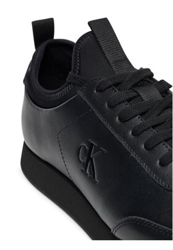 Calvin Klein Sneakersy Retro Runner Sock Laceup Lth YM0YM01362 Czarny. Kolor: czarny. Materiał: skóra