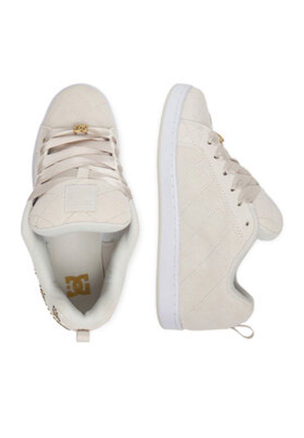 DC Shoes Sneakersy EO-COURT GRAFFIK SE DC01666102 Écru. Kolor: kremowy. Materiał: skóra, zamsz