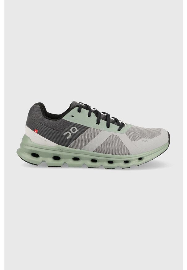 On Running - On-running buty do biegania Cloudrunner kolor zielony. Zapięcie: sznurówki. Kolor: zielony. Materiał: materiał, tworzywo sztuczne, włókno, guma. Szerokość cholewki: normalna. Sport: bieganie