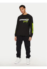 DC Longsleeve Shoe Co Racing ADYZT05405 Czarny Standard Fit. Kolor: czarny. Materiał: bawełna. Długość rękawa: długi rękaw