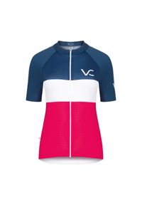 Koszulka rowerowa damska VELCREDO EVOLUTION. Kolor: wielokolorowy, niebieski, biały, różowy