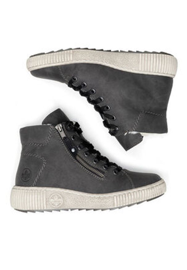 Rieker Trzewiki Z6611-45 Szary. Kolor: szary. Materiał: materiał