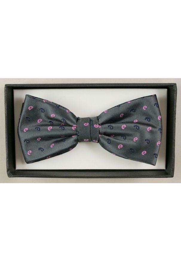 Modna Mucha Męska - Alties - Grafit ze Wzorem. Styl: sportowy, elegancki