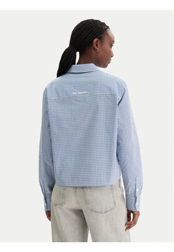 Karl Lagerfeld - KARL LAGERFELD Koszula B1W11020 Błękitny Regular Fit. Typ kołnierza: dekolt w karo. Kolor: niebieski. Materiał: bawełna