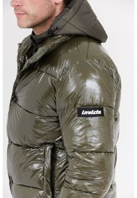 Invicta - INVICTA Zielona męska błyszcząca kurtka puchowa z kapturem, Rozmiar L. Typ kołnierza: kaptur. Kolor: zielony. Materiał: puch #4