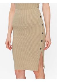 Guess Spódnica ołówkowa Edna W3GD99 KBPF0 Beżowy Slim Fit. Kolor: beżowy. Materiał: syntetyk