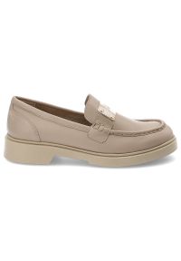 Beżowe Mokasyny Nessi Stylowe Wsuwane Obuwie Damskie. Zapięcie: bez zapięcia. Kolor: beżowy. Materiał: skóra. Styl: elegancki #5