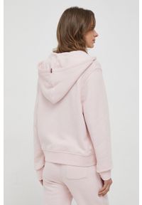 TOMMY HILFIGER - Tommy Hilfiger bluza damska kolor różowy z kapturem gładka. Typ kołnierza: kaptur. Kolor: różowy. Materiał: bawełna. Długość rękawa: długi rękaw. Długość: długie. Wzór: gładki #3
