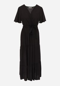 Born2be - Czarna Rozkloszowana Sukienka Maxi z Wiązanym Paskiem Japhelia. Kolor: czarny. Materiał: materiał. Styl: klasyczny. Długość: maxi #5