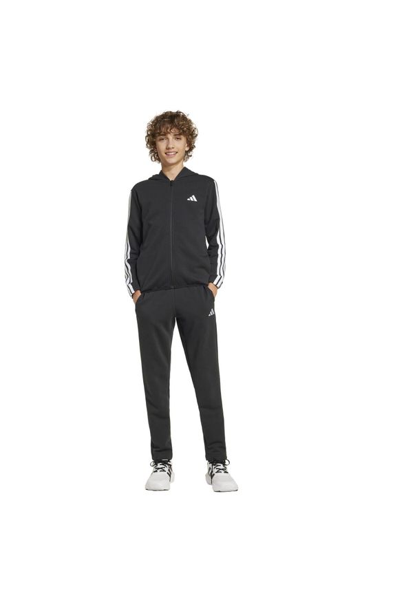 Adidas - Dres Essentials Rozmiar 7-8 L Czarny - JD6505. Okazja: na uczelnię. Kolor: wielokolorowy, czarny. Materiał: dresówka. Styl: młodzieżowy, sportowy