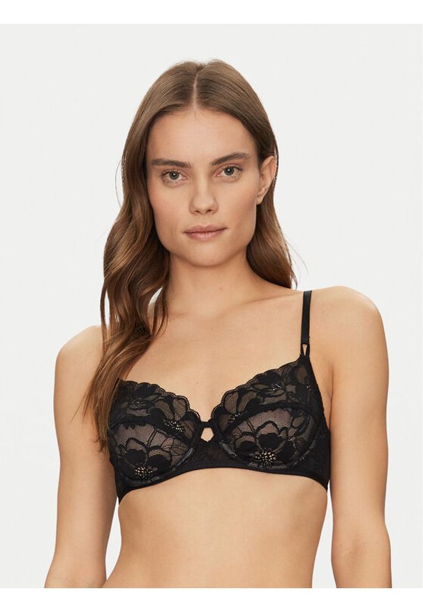 Hunkemöller Biustonosz z fiszbiną Sophia 300458 Czarny. Kolor: czarny. Materiał: syntetyk