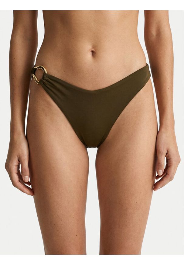 Guess Dół od bikini E6GO11 KF590 Zielony. Kolor: zielony. Materiał: syntetyk