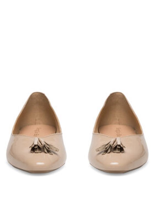 Sergio Bardi Baleriny RST-D1064-02SB Beżowy. Kolor: beżowy. Materiał: lakier, skóra