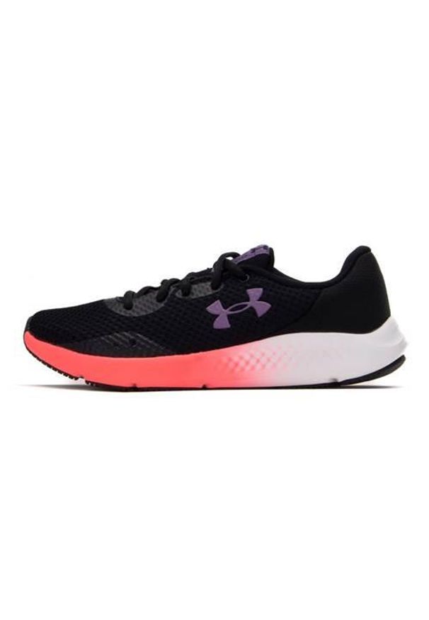 Buty do chodzenia damskie Under Armour W Charged Pursuit 3. Zapięcie: sznurówki. Kolor: czarny. Materiał: guma, materiał, tkanina, syntetyk. Szerokość cholewki: normalna. Sport: turystyka piesza