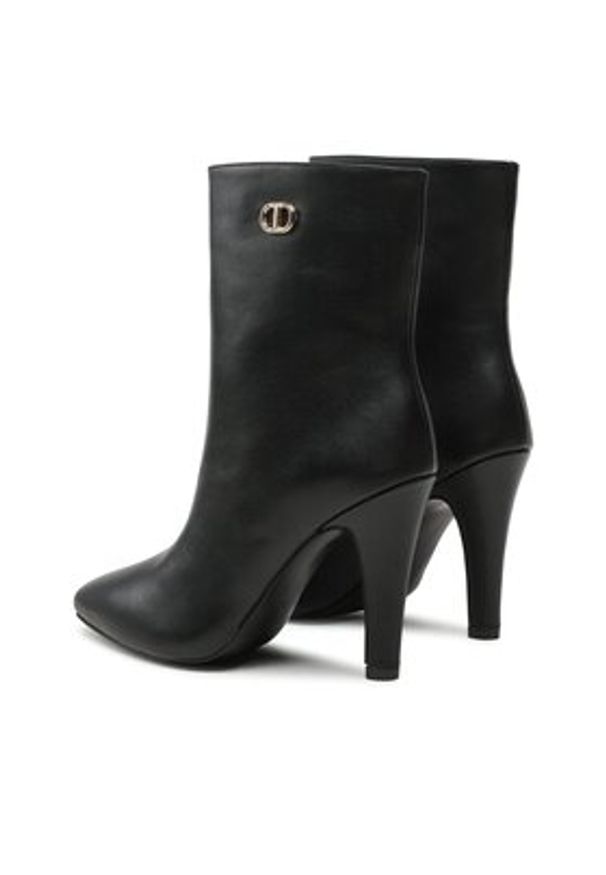 TwinSet - TWINSET Botki 232TCP172 Czarny. Kolor: czarny. Materiał: skóra