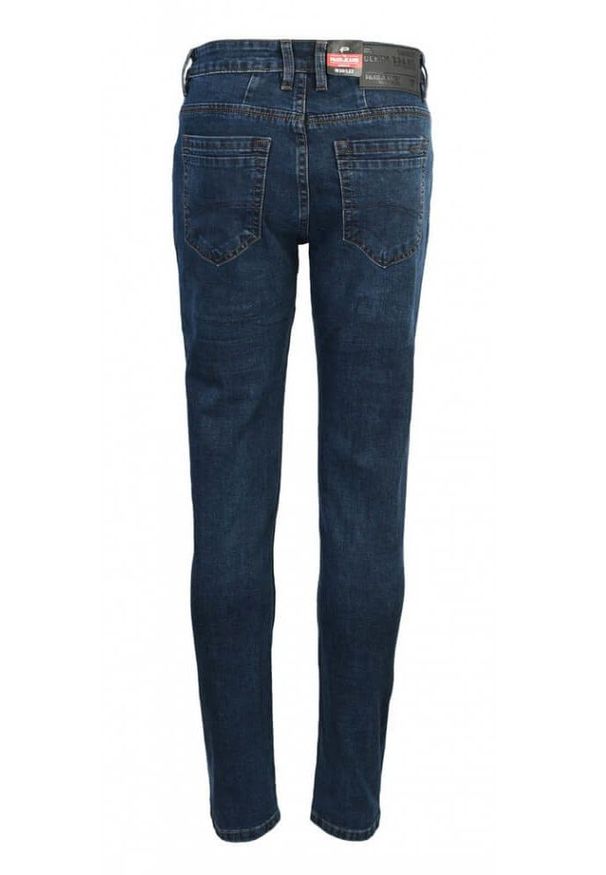 Pako Jeans - Spodnie Męskie, Ciemne JEANSY, Regular Fit, Zwężana Nogawka -PAKO JEANS. Okazja: na spotkanie biznesowe, do pracy. Materiał: lycra, bawełna. Styl: biznesowy, klasyczny