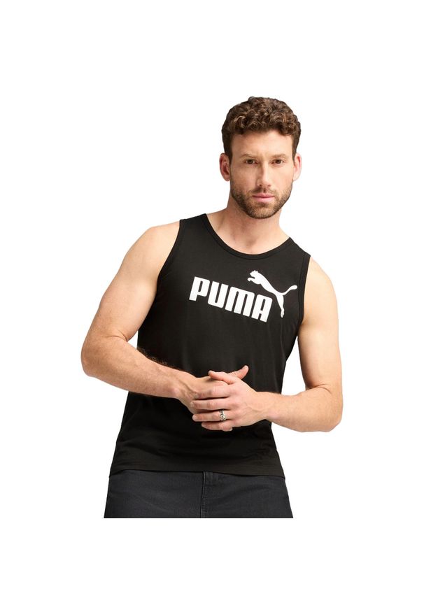 Podkoszulek męskie Puma Ess No. 1 Logo Tank. Kolor: czarny. Materiał: bawełna, materiał. Styl: sportowy