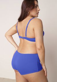 Born2be - Niebieskie Bikini z Ozdobnym Marszczeniem Biustonosz i Majtki Typu Bokserki Peiria. Kolor: niebieski #6