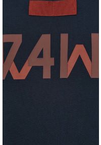 G-Star RAW - G-Star Raw bluza bawełniana męska kolor granatowy z kapturem z nadrukiem. Typ kołnierza: kaptur. Kolor: niebieski. Materiał: bawełna. Wzór: nadruk