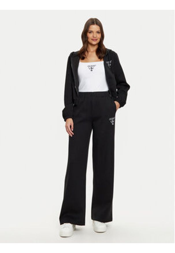 Guess Spodnie dresowe V5RB12 KC3D2 Czarny Regular Fit. Kolor: czarny. Materiał: bawełna, syntetyk