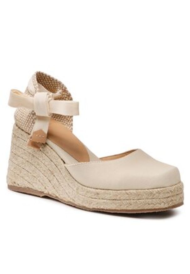 Castañer Espadryle Tina Jute/001 023071-203 Biały. Kolor: biały. Materiał: skóra