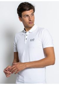 Koszulka męska Polo EA7 Emporio Armani (8NPF04 PJM5Z 1100). Okazja: na co dzień. Typ kołnierza: polo. Kolor: biały. Materiał: jeans, bawełna, dresówka. Styl: klasyczny, casual, elegancki, sportowy #4