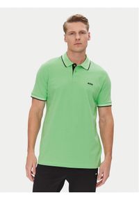 BOSS Polo Paul 50506193 Zielony Slim Fit. Typ kołnierza: polo. Kolor: zielony. Materiał: bawełna