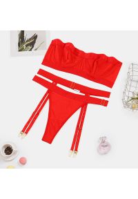 Intica - Komplet bielizny bez ramiączek podkreślający sylwetkę Rozalija. Kolor: czerwony. Materiał: materiał #1