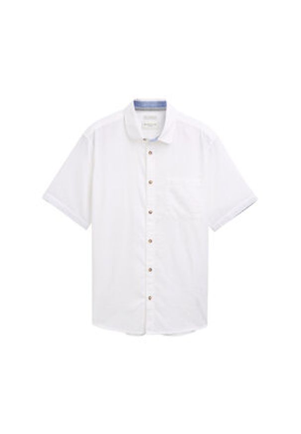 Tom Tailor Koszula 1045098 Biały Regular Fit. Kolor: biały. Materiał: bawełna