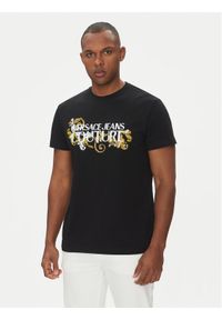 Versace Jeans Couture T-Shirt 78GAHC05 Czarny Regular Fit. Kolor: czarny. Materiał: bawełna