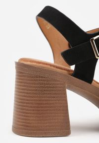 Renee - Czarne Sandały VICES na Słupku i Platformie z Geometrycznymi Paskami Undilis. Okazja: na co dzień. Zapięcie: pasek. Kolor: czarny. Materiał: jeans. Wzór: geometria. Obcas: na platformie. Styl: casual, boho #4