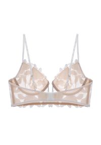 Intica - Koronkowa braletka z fiszbinami regulowane ramiączka elegancki styl Waltraude. Kolor: beżowy. Materiał: koronka. Rodzaj stanika: biustonosz z fiszbinami. Wzór: koronka #6