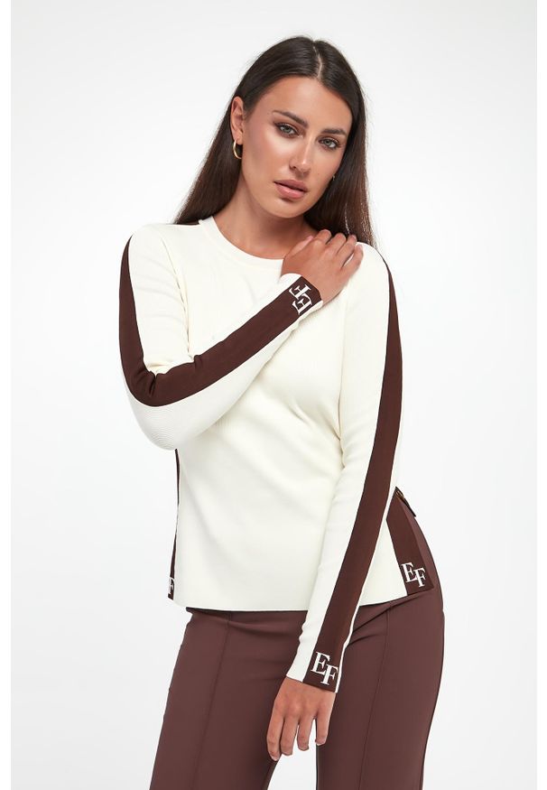 Elisabetta Franchi - Sweter damski z logo ELISABETTA FRANCHI