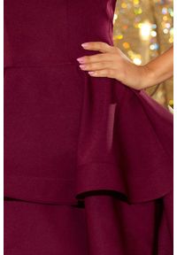 Numoco - Mocno rozkloszowana sukienka z dwiema falbanami. Okazja: na komunię, na wesele, na ślub cywilny. Materiał: materiał, poliester, wiskoza #4