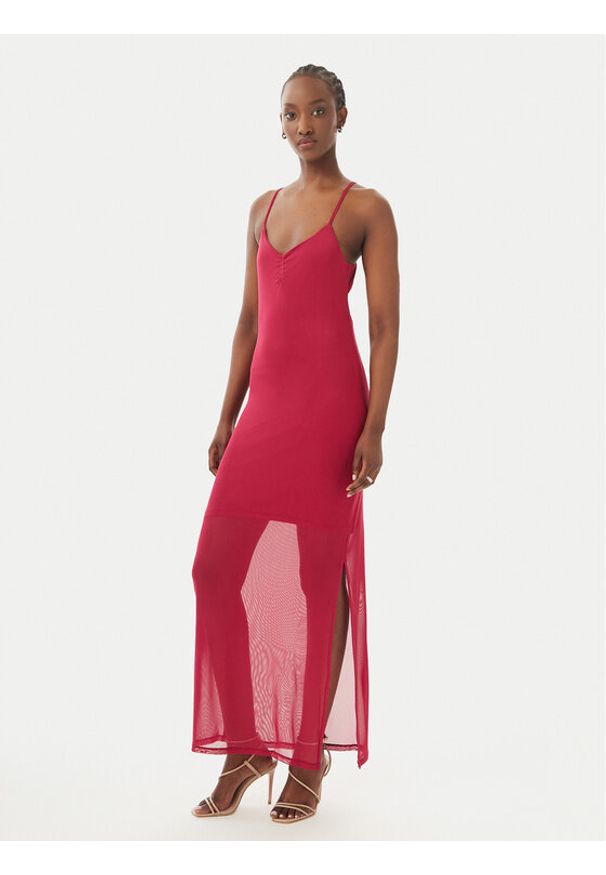 only - ONLY Sukienka letnia Magda 15372730 Czerwony ciemny Bodycon Fit. Kolor: czerwony. Materiał: syntetyk. Sezon: lato. Typ sukienki: bodycon