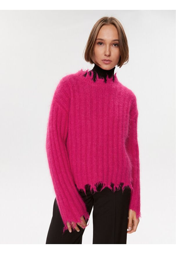 Herskind Sweter Caleb 4923970 Różowy Regular Fit. Kolor: różowy. Materiał: wełna