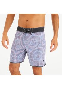 OLAIAN - Spodenki surfingowe męskie Olaian 500 18" Tye & Van. Kolor: niebieski. Materiał: materiał, elastan, poliester. Długość: długie. Styl: sportowy