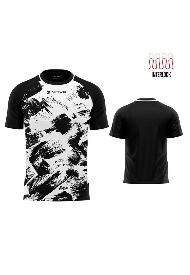 Koszulka Givova Art Sports Interlock Czarny-Biały 2XL. Kolor: czarny, biały, wielokolorowy. Materiał: poliester. Wzór: nadruk. Sport: piłka nożna