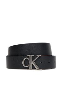 Calvin Klein Pasek Męski Monogram Buckle 35Mm Adj/Rev LV04D7017G Czarny. Kolor: czarny. Materiał: skóra